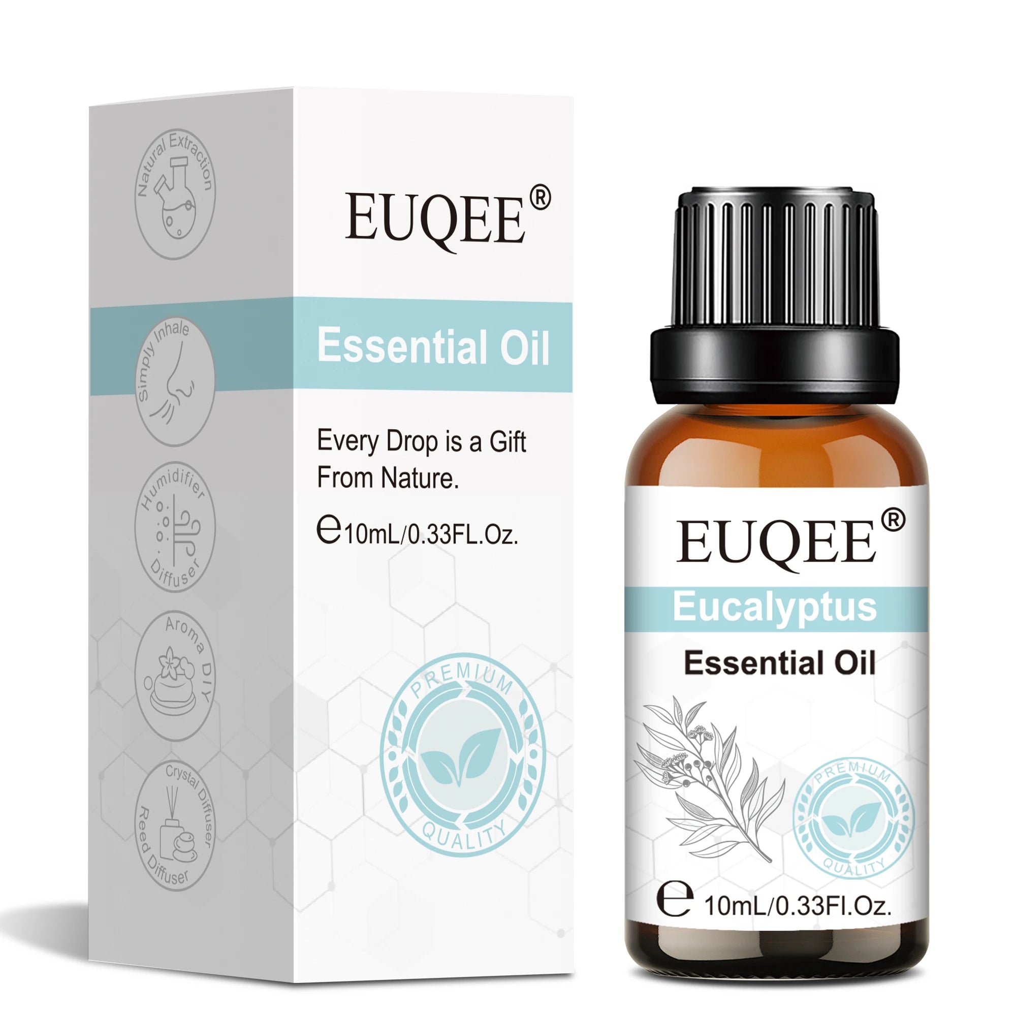 Euqee 10ml 100ml Natural Plant Essential Oil Frankincense Lemongrass Citronella Fragrance Oil For Diffuser Aroma Candle Perfume