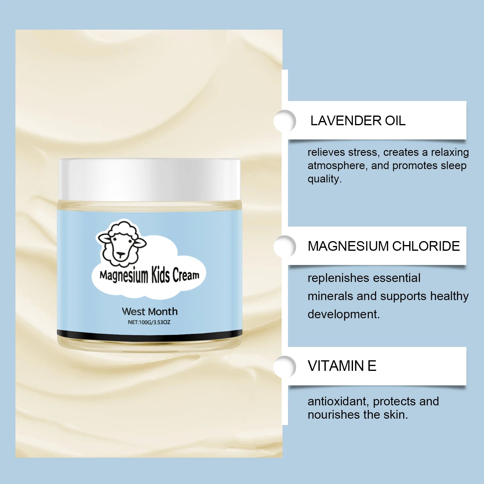 WEST MONTH Kids Sleep Skin Cream Strengthen Barrier Protection Promote Sleep Quality Prevent Winter Dryness