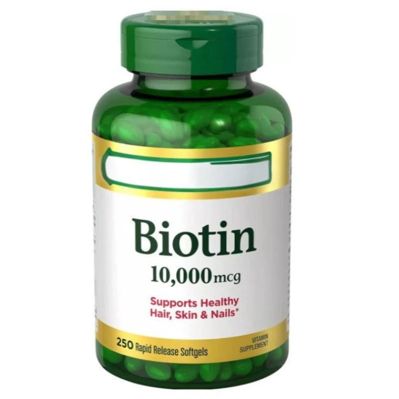 Biotin Vitamins for Hair Skin Nails Supports Beauty Daily Formula 10,000 Mcg 120 Softgels Pack of 1 Adult Supplement