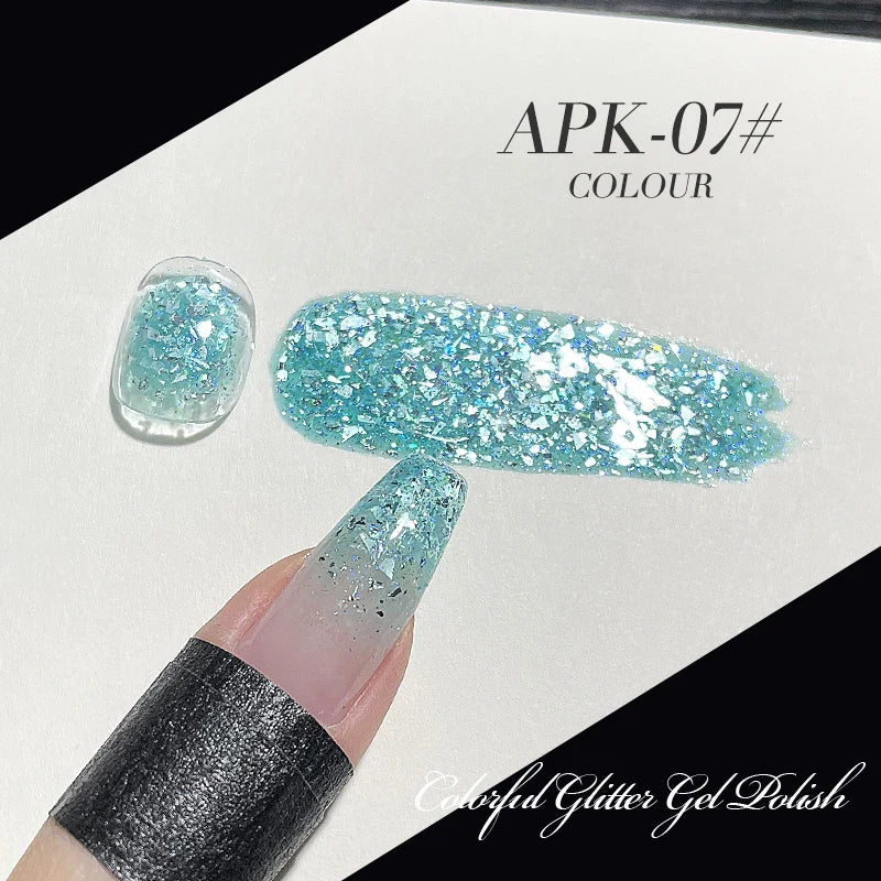AS 15ml Sparkle Platinum Gel Nail Polish Shiny Pink Gold Silver Glitter Painting Gel Drawing Semi Permanent Tpo Free Varnish