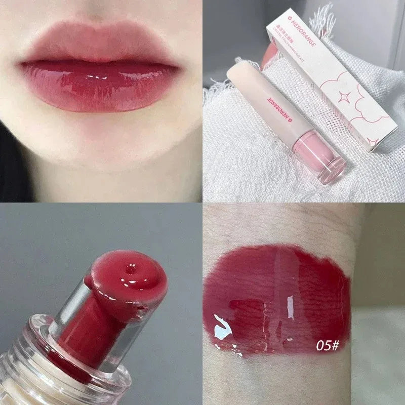 Jelly Lip Gloss Long Lasting Moisturizing Mirror Water Lip Glaze Colored Lipstick Crystal Shiny Lip Tint Korean Lips Care Makeup