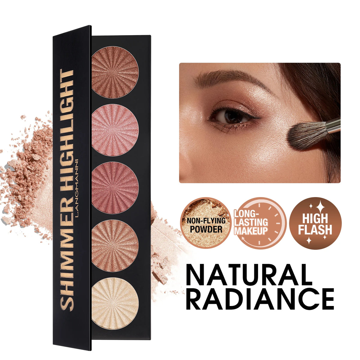 Highlighting and Contouring Palette 5 Colours All-in-One Makeup Palette Stereoscopic Natural Highlighting Makeup Palette
