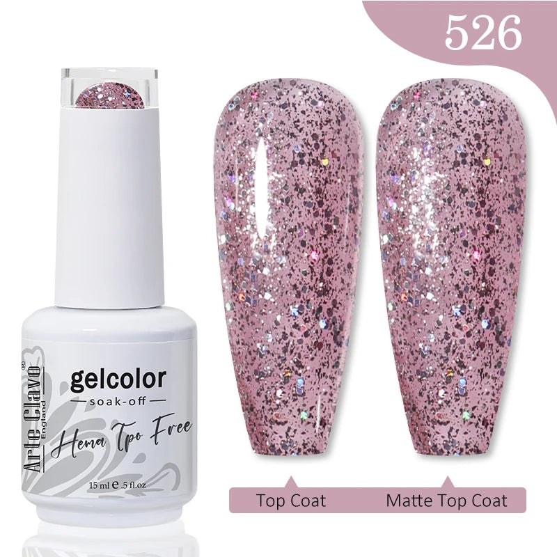 Arte Clavo 15ML Red Brown Color Gel Nail Polish Autumn Winter Nail Art Gel Nail Supplies Semi Permanent Soak Off UV Gel Varnish