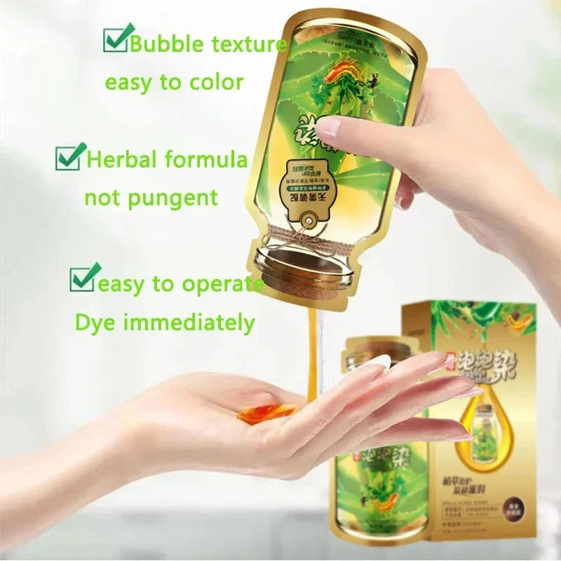 Natural Plant Herbal Hair Dye Shampoo 5 Minutes Change Hair Color Non-irritating Nourishing Repairs Gray White Hair Beauty Care