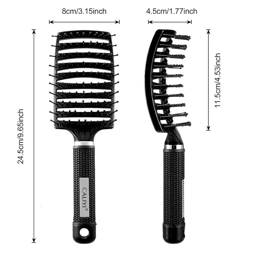 Hair Comb Brush Professional Curved Vented Brush for Faster Blow Drying Paddle Detangling Brush for Wet Dry Curly Straight Hair
