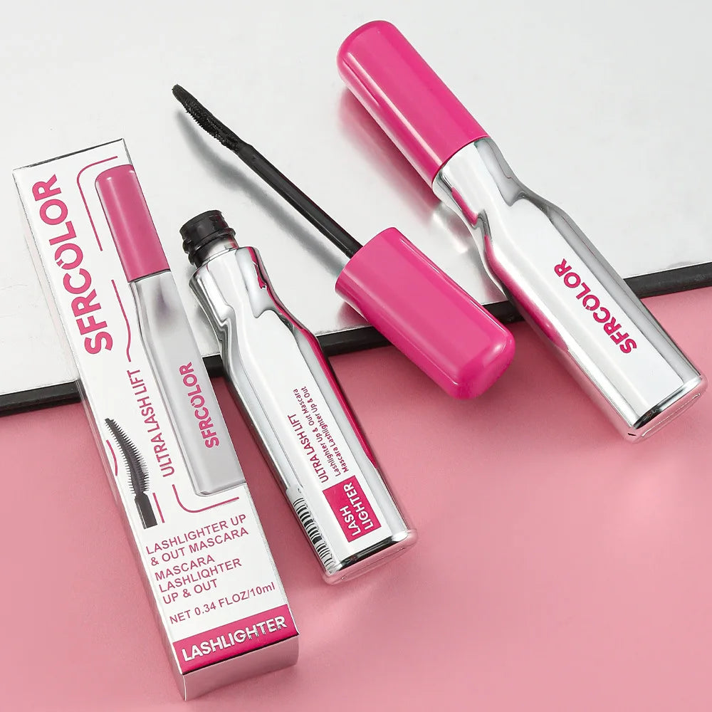 Fiber Curling Mascara,Thick Lengthened Volumizing Waterproof Sweat proof Lasting Lasting Lasting Mascara Setting Cream Makeup