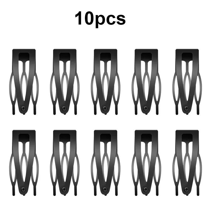 Double Grip Hair Clips Metal Snap Hair Clips For Women 5/10pcs Black Snap Hair Clips Barrettes Women Styling Combs Accessories