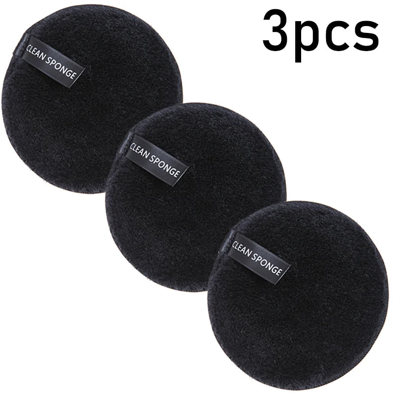 1/3pcs Reusable Discs Makeup Remover Wipe Cotton Pads Microfiber Makeup Face Towel Cloth Washable Sponge Skin Care Cleaning Puff