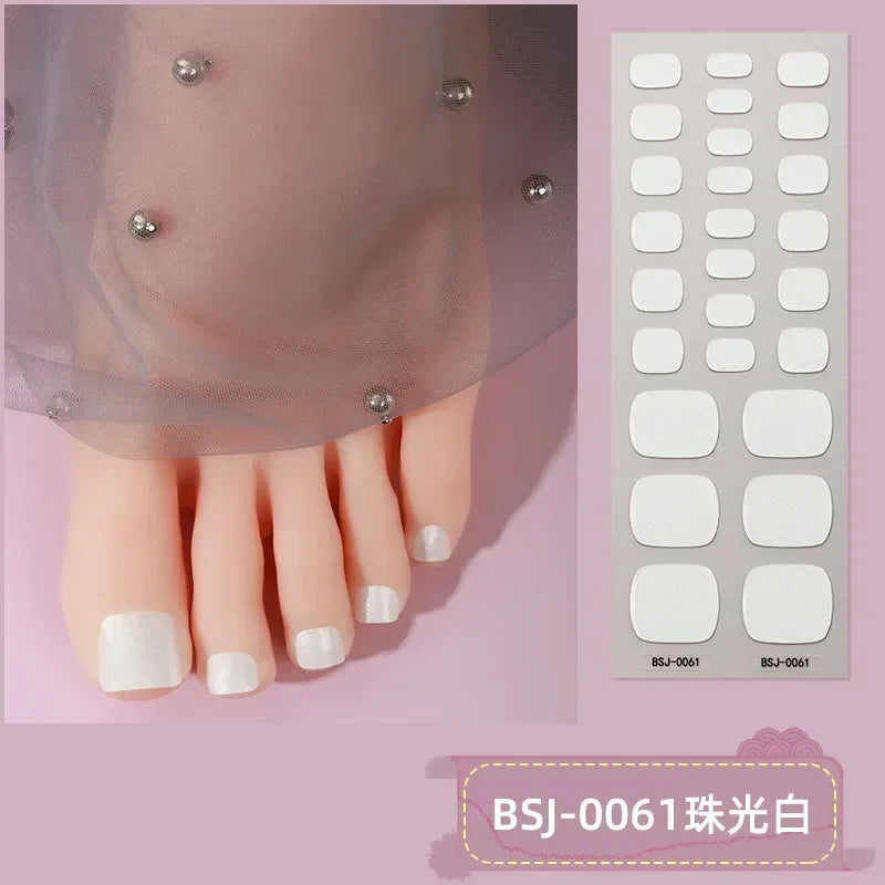 26Tips Pure Toe Gel Nail Sticker Hardens with UV Lamp Curing Waterproof Phototherapy Oil Gel Foil Nail Art Decorations