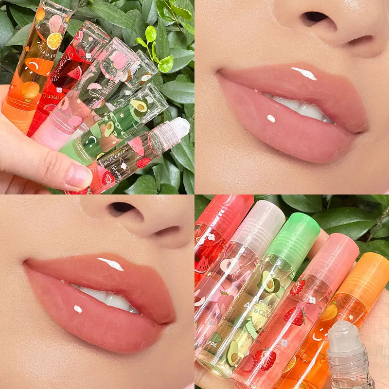 6 Color Plumping Clear Lip Oil Mirror Water Lip Gloss Lip Glaze Transparent Liquid Lipstick Moisturizing Fruit Lips Care Make Up
