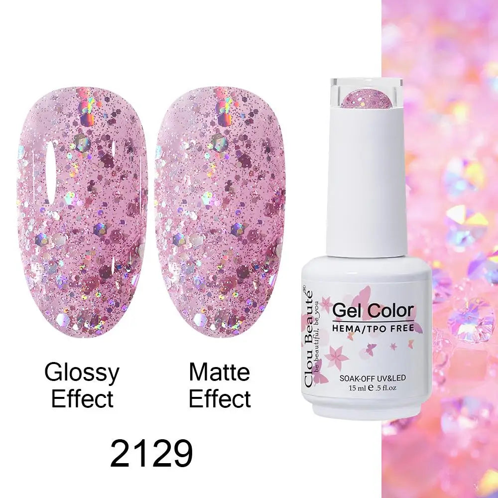 Clou Beaute Gel Nail Polish Neon Brown Royal Blue Red Green Pastal Nude Nail Art Varnishes Gel Lacquer Top Coat UV Gel Nail