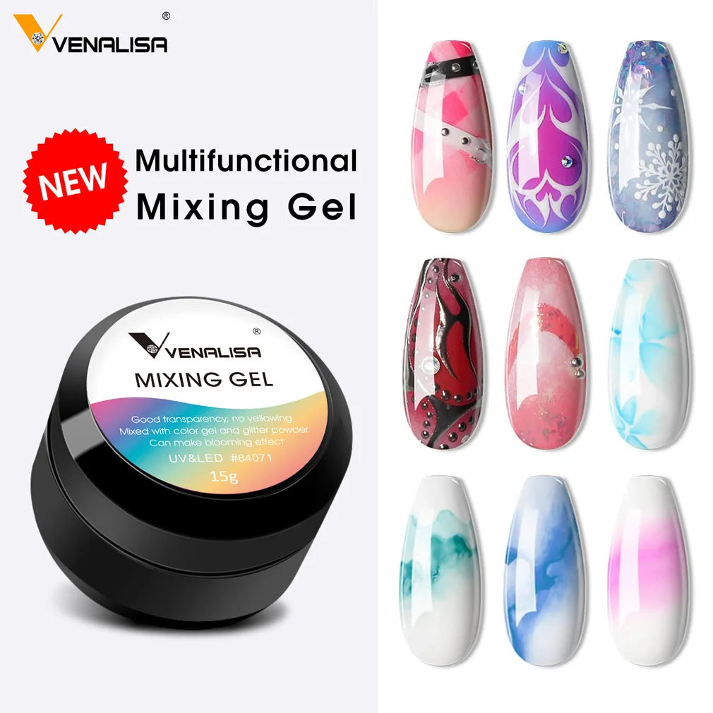 VENALISA 5ml UV Metallic Silver Gel Mirror Gold High Quality Nail Art Painting Gel CANNI Factory Air Cushion Magic Powder Pen