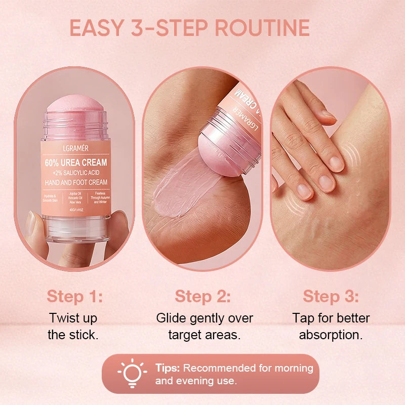 Urea Cream 60 Percent For Feet + 2% Salicylic Acid Exfoliation Foot Cream and Hand Cream Maximum Strength with Hyaluronic Acid