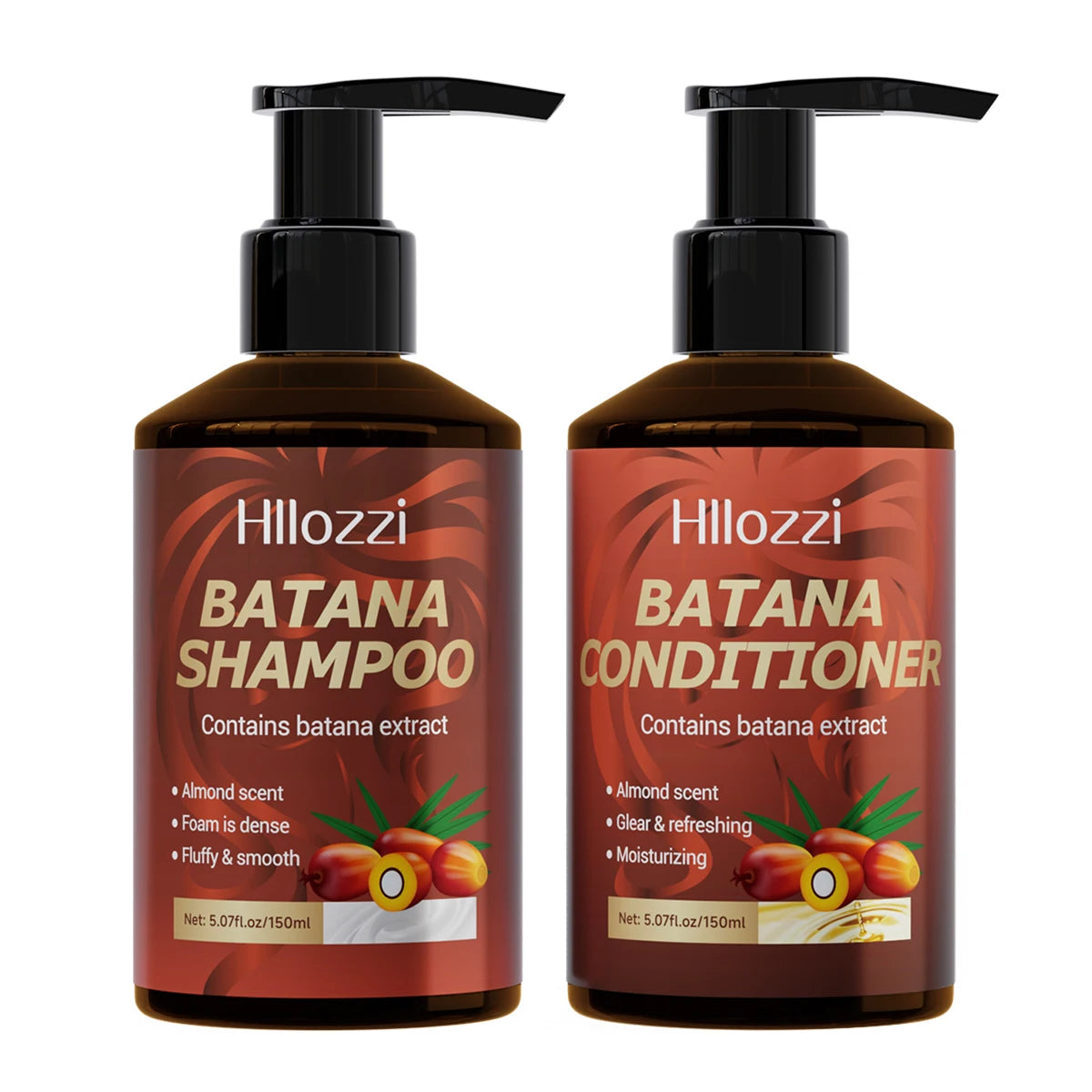 Batana Shampoo and Conditioner, thick foam, fresh fragrance, super cleaning power, smooth and moisturizing.