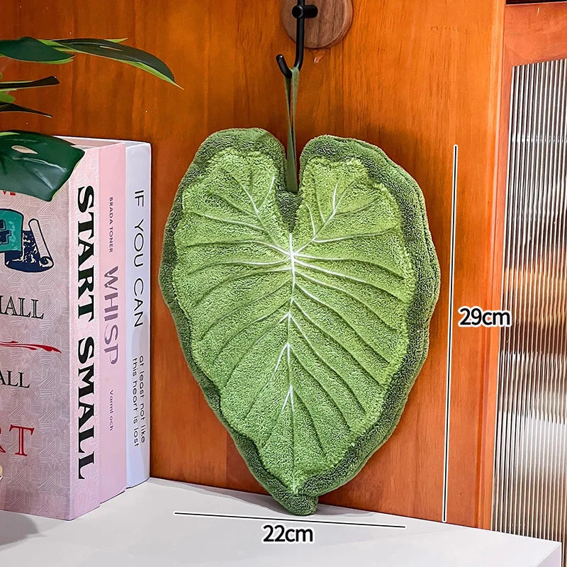 Leaf Hand Towel Bathroom Accessories Absorbent Kitchen Towel Soft Towel Hanging Towels Handkerchief Towels Home Wash Hand Towels