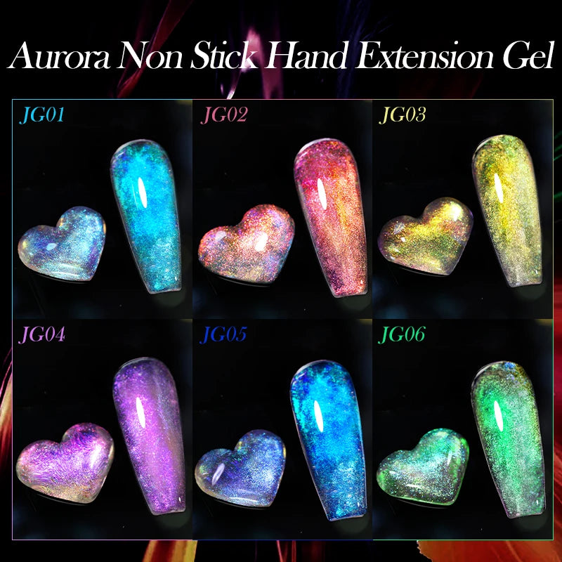 LILYCUTE 7ml Auroras Non Stick Hand Solid Extension Gel Nail Polish 3D Carving Flower Soak Off Nail Art Acrylic Hard Gel Varnish