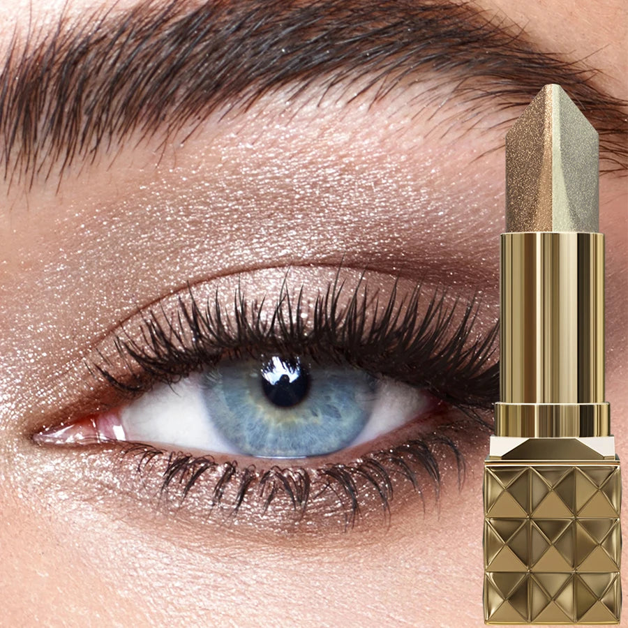 Two-tone Color Pearlescent Brown Eyeshadow 2 in 1 Pencil Stick Shimmer Eye Shadow Pen Korean Makeup Long Lasting Cosmetic Gifts