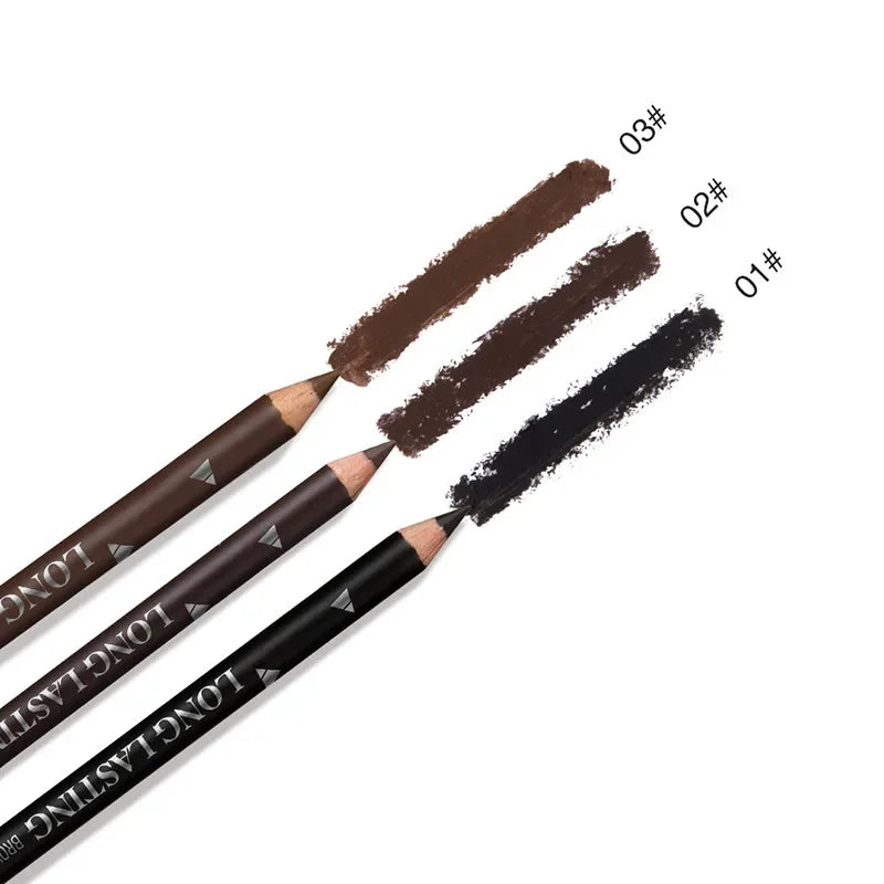 6pcs MENOW 3 Colors Long Lasting Waterproof Eyebrow Pencils Double Use Wooden Pole Eyeliner Permanent Makeup Tattoo Accessories
