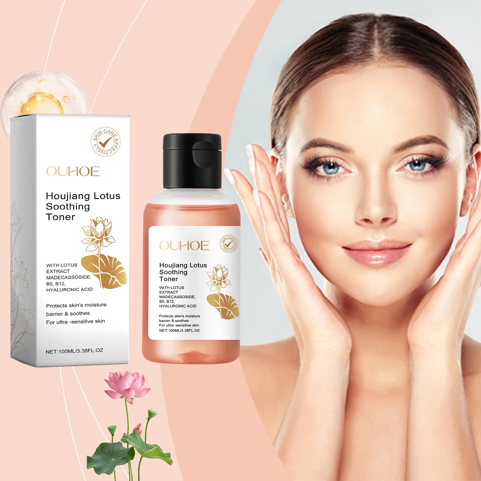 Lotus Toner - Hydrating, Moisturizing & Soothing Facial Skin, Refining Pores & Brightening for Glowing Skin, Floral Face Essence