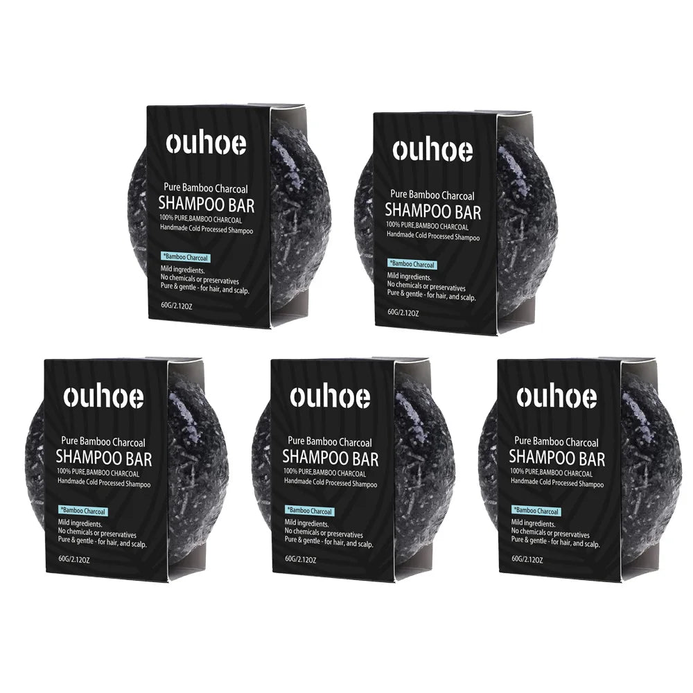 Bamboo Charcoal Shampoo Soap Deep Clean The Scalp Create Dark And Thick Hair Improve Dryness Hair Nourish Charcoal Shampoo Soap