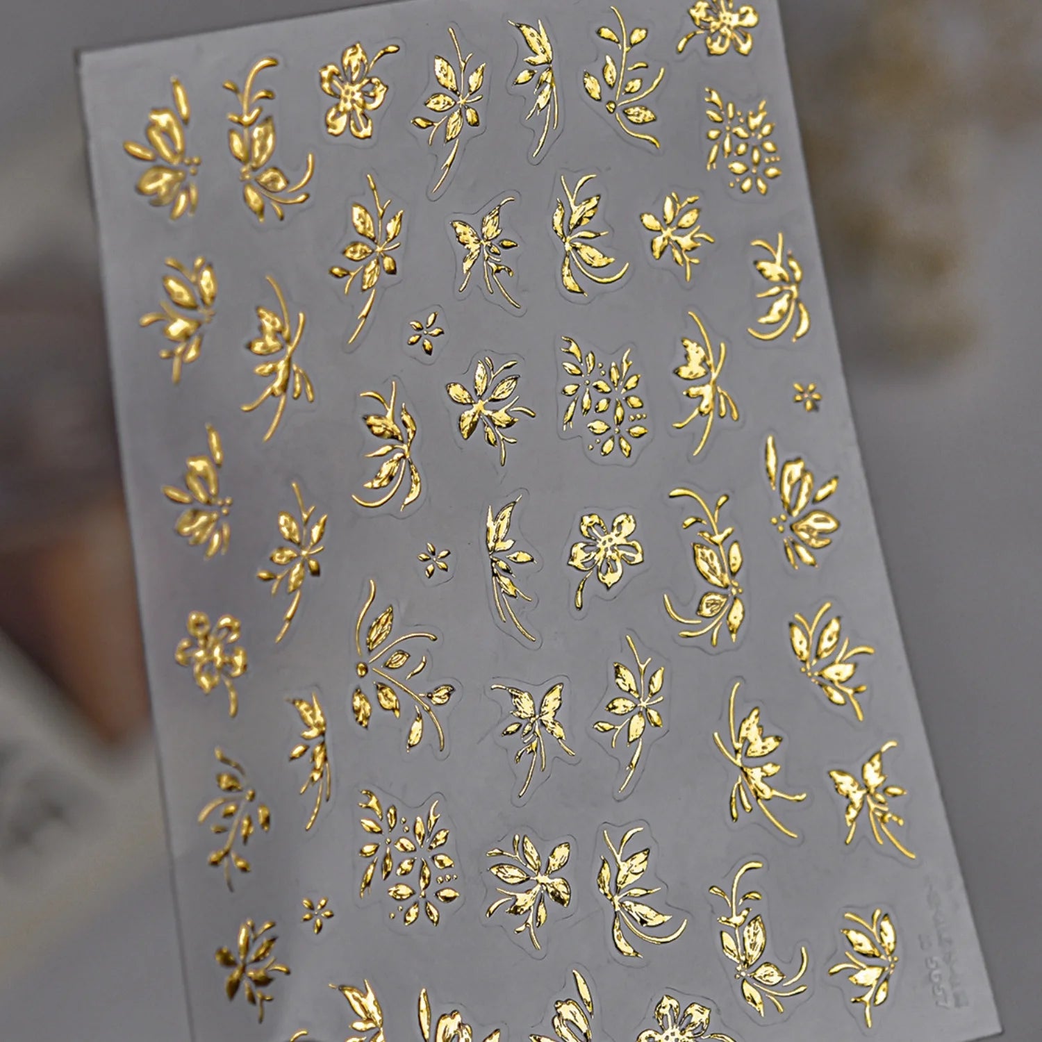 5D Black Silver Dream Thorn Clover Thorn Leaf Silver Spiral Pink Diamond Flower Silver Star Nail Art Stickers Embossed Decals