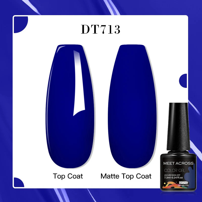 MEET ACROSS 7ml Red Blue Green Metallic Gel Nail Polish Super Bright Mirror Effect Semi Permanent LED UV Gel Nail Art Varnish