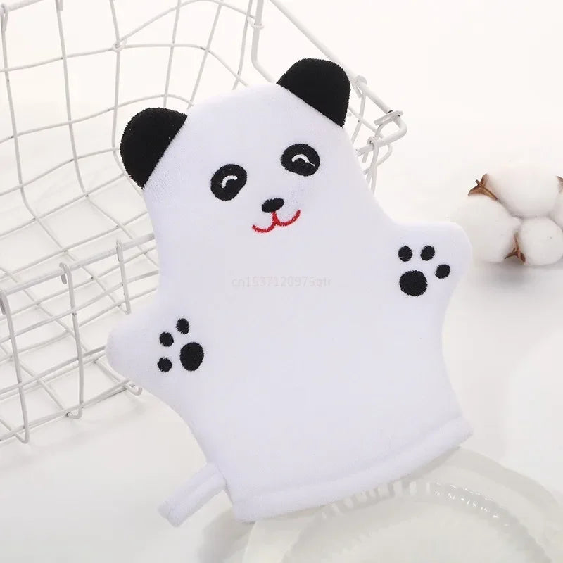 New Baby Bath Gloves for Kids Cartoon Animal Shape Shower Brush Washcloth for Bathing Children Wash Clean Shower Massage