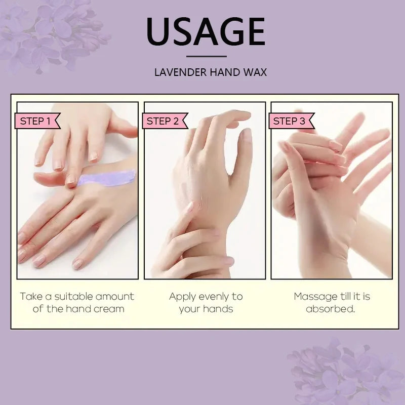 Lavender Moisturizing Hand Wax Mask, Hypoallergenic, for Hands and Feet, Smooths Skin, Gentle Cleansing Hand Mask, Brightens Hand Skin
