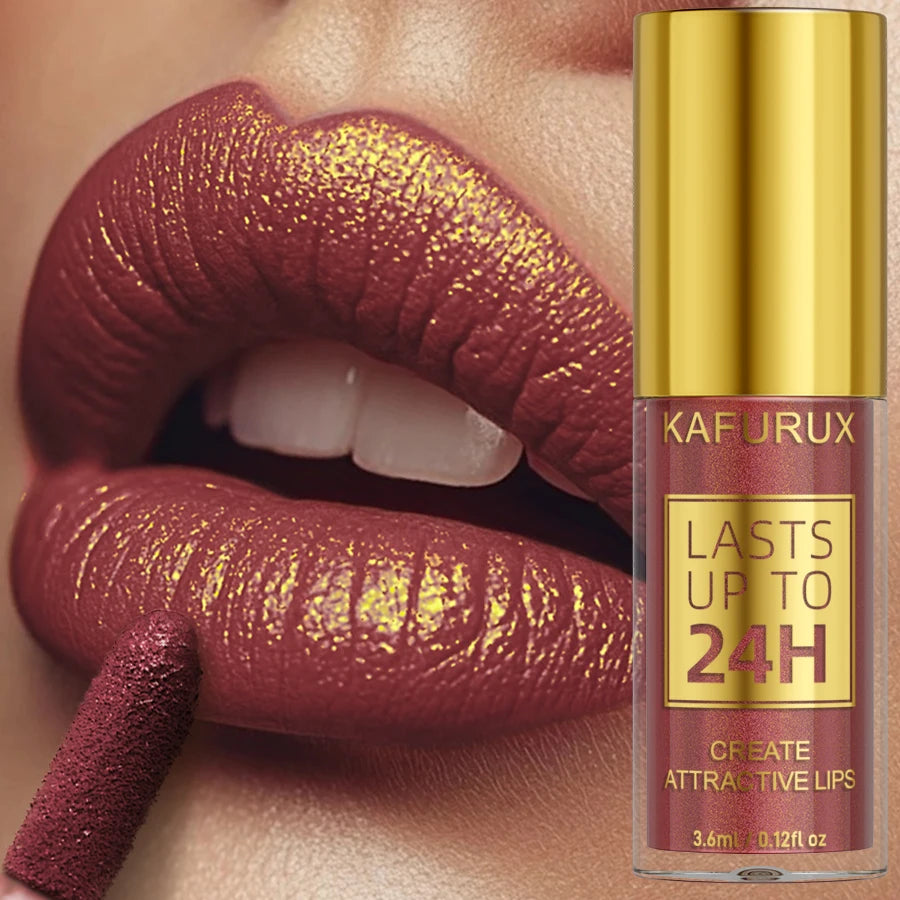 14 Colors Glitter Metallic Lip Glaze Shiny Long Lasting Lip Gloss Waterproof Liquid Lipstick Makeup Lip Oil Lip Tint Gifts for W