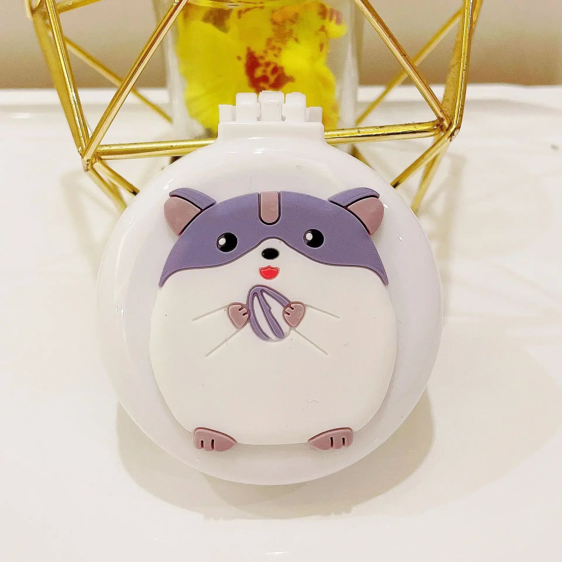 Baby Girls Kawaii Cute Cartoon Animal Folding Massage Comb with Makeup Mirror for Children Travel Portable Plastic Hair Brush