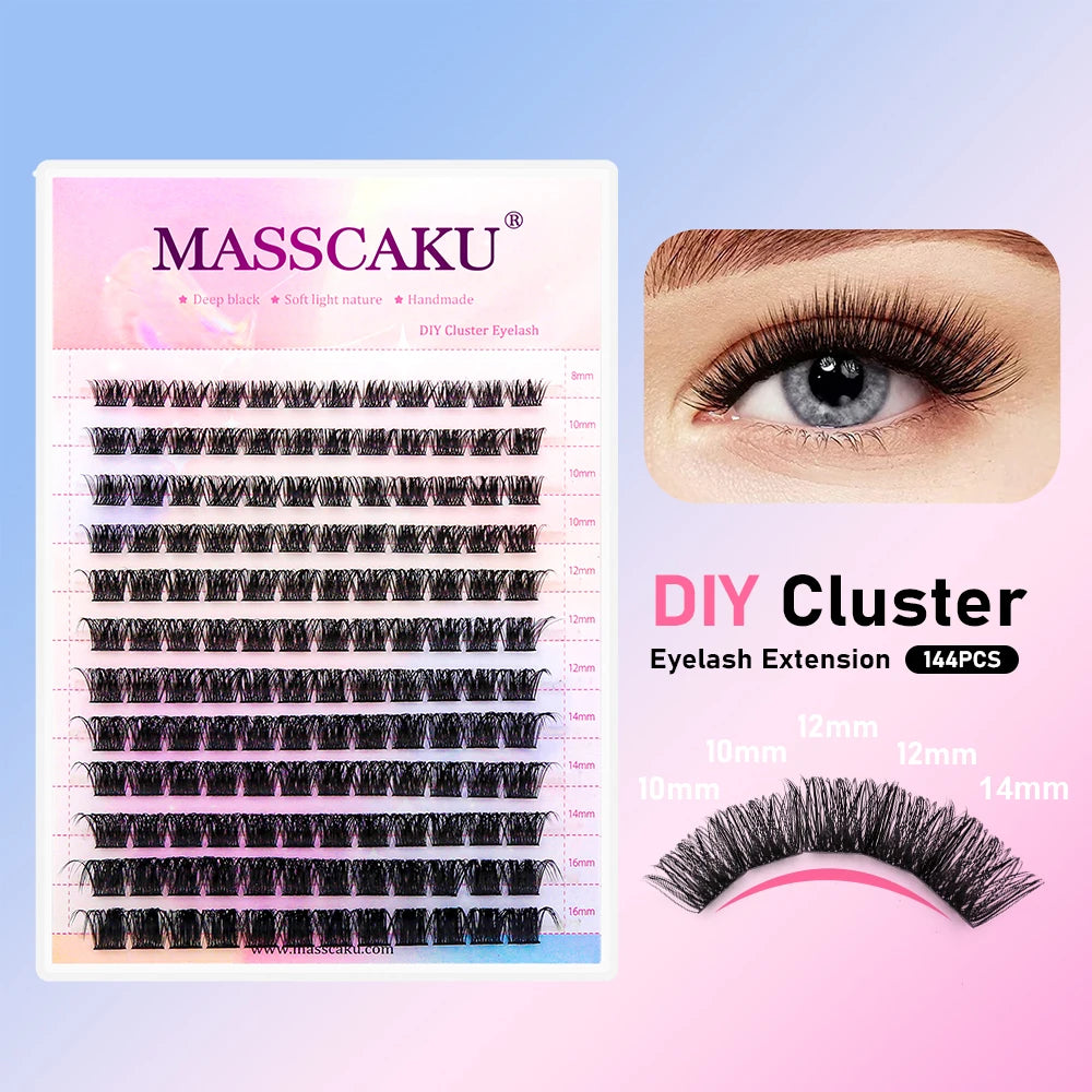 Mix Color 144 Russian Volume YUANZHIJIE False Eyelashes Natural Soft DIY Cluster Segment Lashes Cute Deer Rainbow Eyelashes