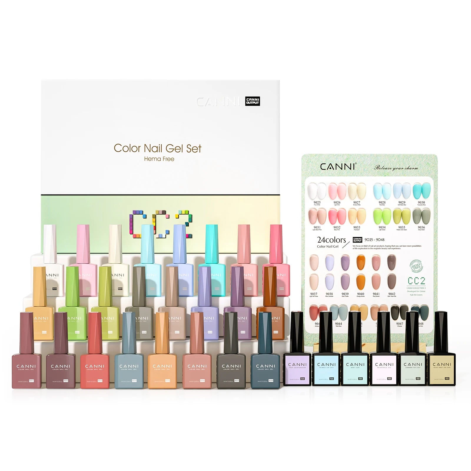 CANNI 9ML Kit Nail Gel Polish HEMA/TPO FREE Full Coverage 30pcs Color Gel Pigment Professional Nail Art Long-lasting Gel Varnish