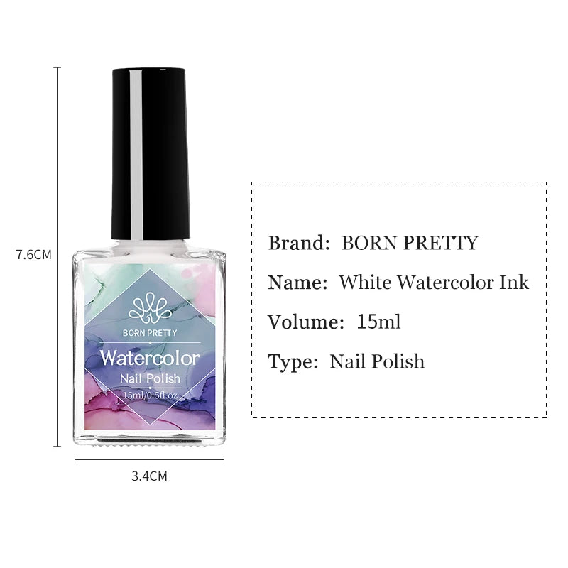 BORN PRETTY 15ml White Blossoming Gel UV LED Soak Off Nail Art Polish Spreading Effect Watercolor Marble Nail Polish Gel