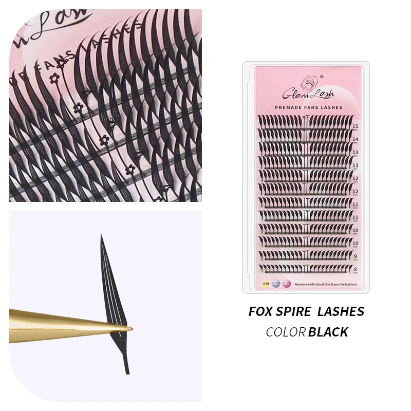 GLAMLASH Comic Spire Eyelash Extension Natural Comango Manga False Eyelashes Premade Fans Feather Anime Lashes Makeup Tools