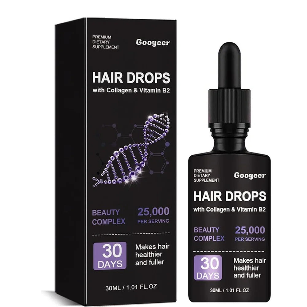 Googeer Collagen Hair Drops 30ML with Vitamin B2 for Stronger Fuller Hair Beauty Complex 30 Day Supply