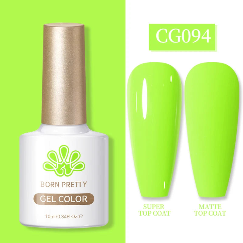 BORN PRETTY 10ML Gel Nail Polish for All Season Black White Baby Green Yellow Pink Semi Permanent Nail Salon Design French Nails