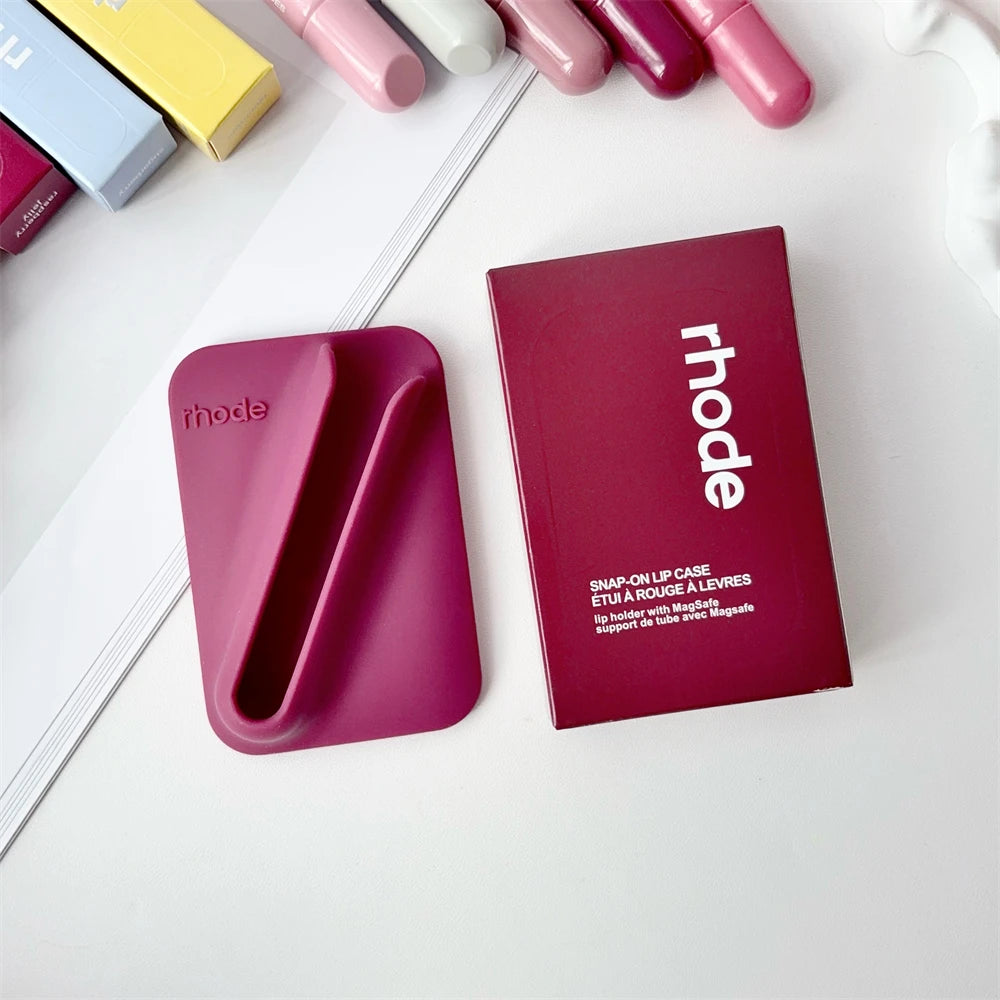 Rhode New Style Lip Gloss Ribbon Color Magnetic Snap-on Lipstick Stand Holder Makeup Limited Edition Long Lasting Lip Glosses