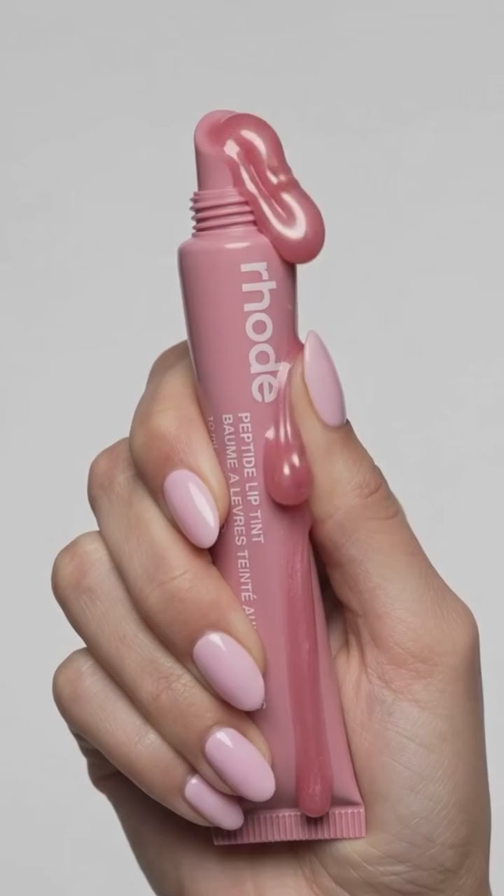 Load video: Rhodeskin Spring Lip Gloss Lip Balm Smoothing Lipstick Lines Lasting Nourishing Women Daily Care Makeup Moisturizer Blush Girl